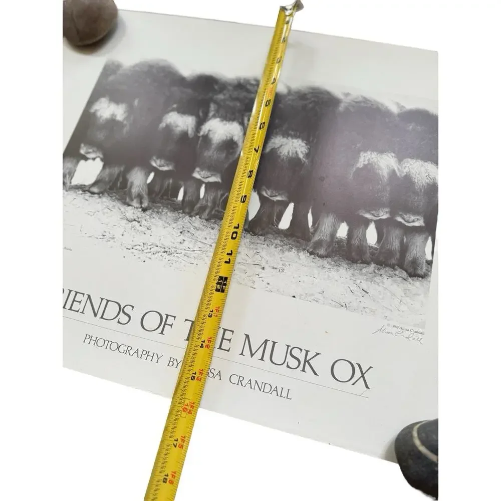 VTG Friends of the‎ Musk Ox Alissa Crandall Poster Artist Signed 1988 Mekoryuk